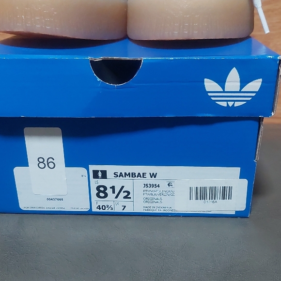 Adidas White and Mint Green Floral Samba Size 8.5 - Picture 5 of 6